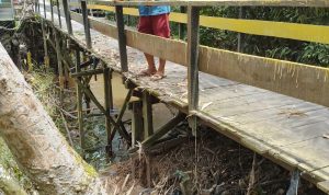 Warga Gang Tempe Keluhkan Sampah Membendung Jembatan