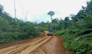 Pemdes Haragandang dan Medco Energi Lakukan Penanangan Jalan Haragandang menuju Sei Intu