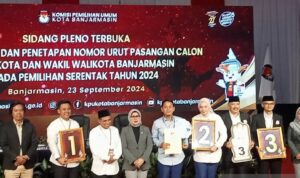 KPU Banjarmasin Tetapkan Nomor Urut Paslon Kepala Daerah