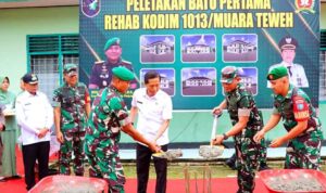 Pj Bupati Muhlis Sambut Kunjungan Danrem 102 Panju Panjung di Makodim 1013 Mtw