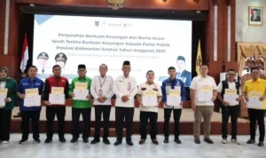 Bakesbangpol Kalsel Salurkan Dana Rp15,43 Miliar 9 Parpol