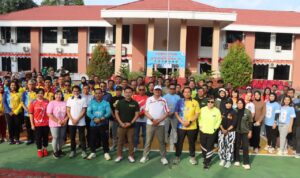 Kapolres Bartim Hadiri Olahraga Bersama Forkopimda di Halaman PN Tamiang Layang