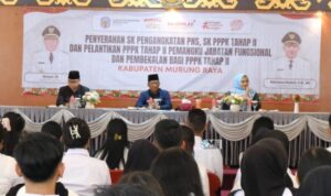Bupati Murung Raya Serahkan SK PNS dan PPPK Tahap II, Heriyus Tegaskan Disiplin ASN