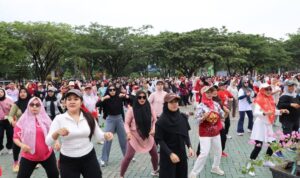 Senam Ceria dan Gema Cermat Warnai Peringatan HUT ke-80 RI di Tapin