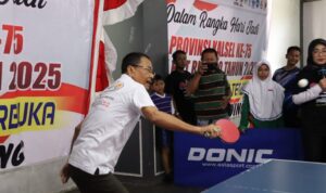 Turnamen Tenis Meja DPRD Meriahkan Harjad ke-75 Kalsel