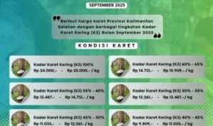 NTP Kalsel September 2025 Naik 1,69 Persen