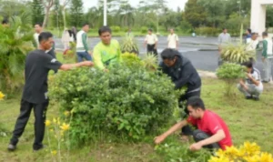 Sekretariat DPRD Batola Gelar Gotong Royong Bersihkan Lingkungan Kantor