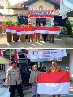 Kelurahan Pelambuan Bagikan Bendera Merah Putih Pada Warga